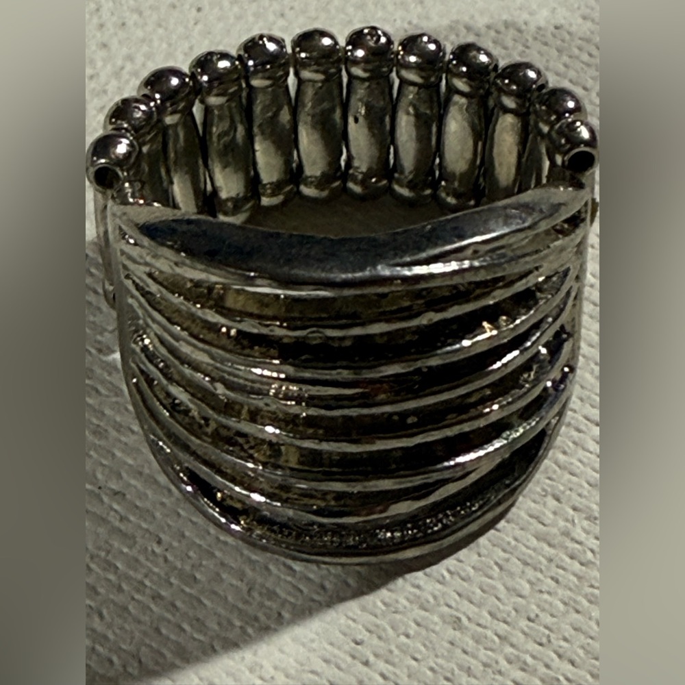Silver Statement Ring With Industrial Design - image 1